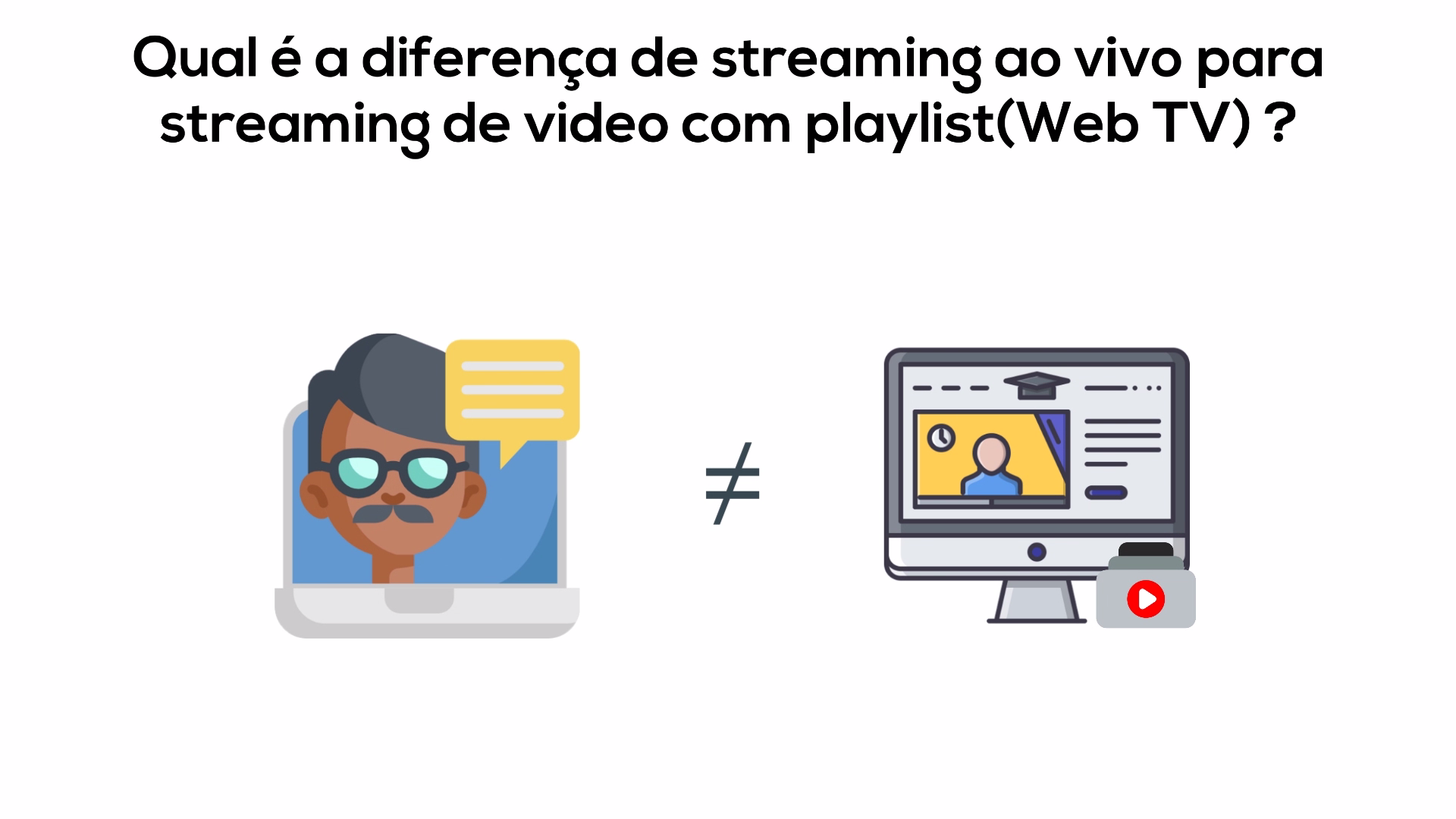Streaming ao vivo vs. playlist (Web TV) — Sitehosting