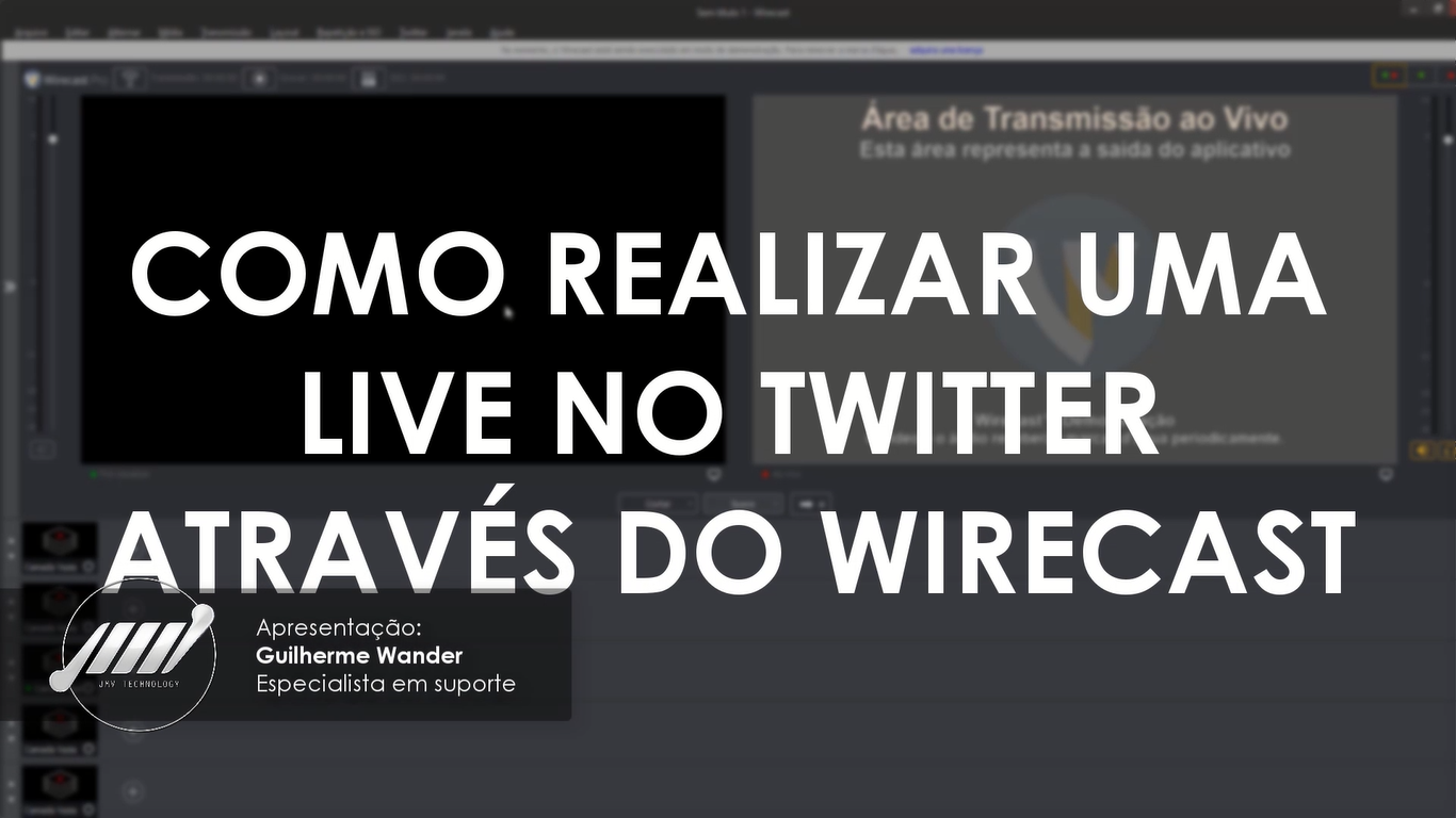 Como fazer live no Twitter (X) pelo Wirecast — Josimar Machado, JMV Technology