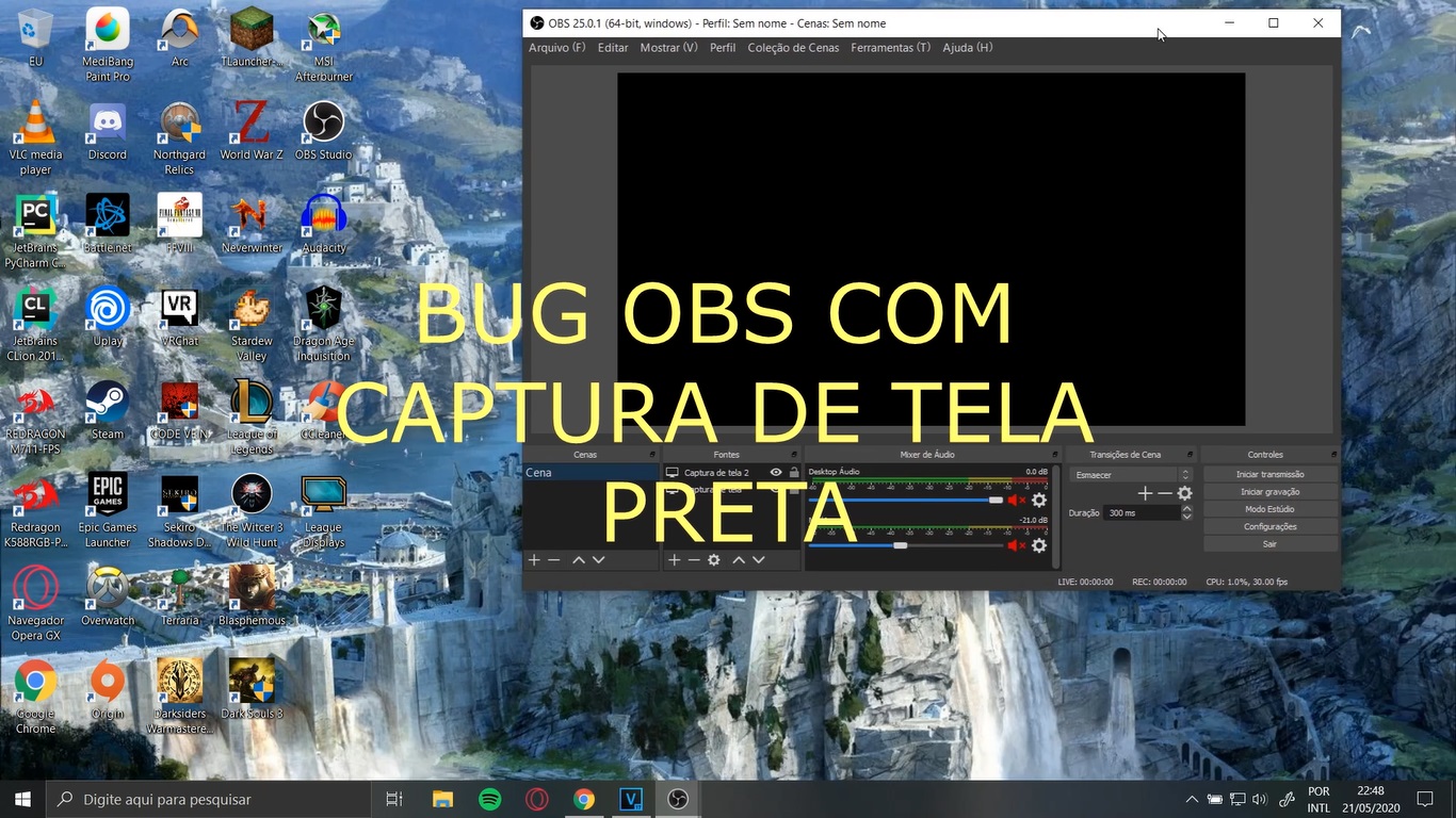 OBS Studio tela preta: como resolver — Sitehosting